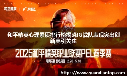 和平精英心理素质排行榜揭晓IG战队表现突出创新高引关注