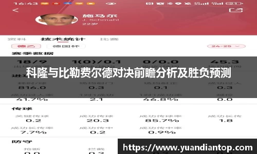 科隆与比勒费尔德对决前瞻分析及胜负预测