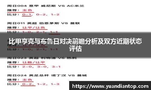 比甲亨克与布鲁日对决前瞻分析及双方近期状态评估